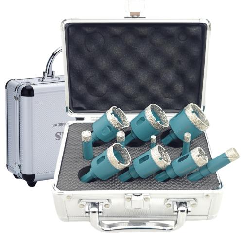 Daily Dry Hole Saw Diamond Drill Bit Set, 11PCs 6/8/10/12/14/20/25/28/32/35/38mm Drill Bits for Ceramic Tile Marble Porcelain with Trangle Shank Thread,Core Drill Bits,Tile Bit
