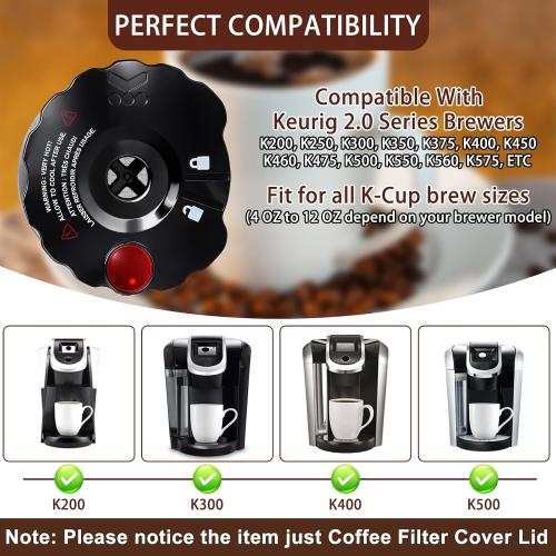 Podoy 119367 Coffee Filter Cover Lid Compatible with Keurig My K-Cup 2.0