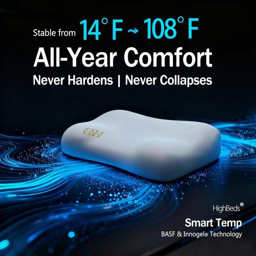 Cervical Neck Pillow for Neck Pain Relief- Memory Foam Pillow for Side and Back Sleepers, BASF Support with Ergonomic Pillow