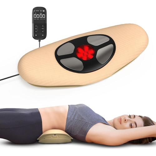 Electric Back Stretcher for Lower Back Pain Relief, Lumbar Traction Device with Dynamic Airbag Traction, 3 Level Hot Compress, Vibration, and 20 Levels of Electrotherapy, Back Massager
