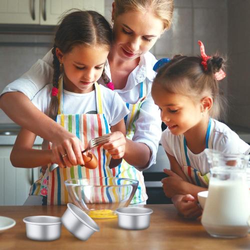 Nuenen 12 Pcs Round Cake Pans Aluminum Round Mold Smash Cake Baking Cheesecake Pans for Home Party Baking Supplies (4 Inch)