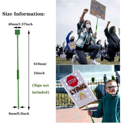 Lightweight Yard Signs Stakes Protest Sign Holders,Parades Slogan Poles, Warning Signs Support Placards with Handle for Grand Ceremonies,Sale,Vote, Sports, Airport Pick Up, Pack 10 (Set A)