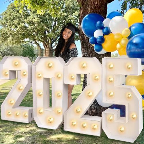 2025 Graduation Decorations - 2FT Large PRE-CUT 2025 Marquee Numbers Kit - Mosaic Foam Board Sign - Class of 2025 Party Supplies Decor for Kindergarten Preschool High School Christmas Wedding Prom