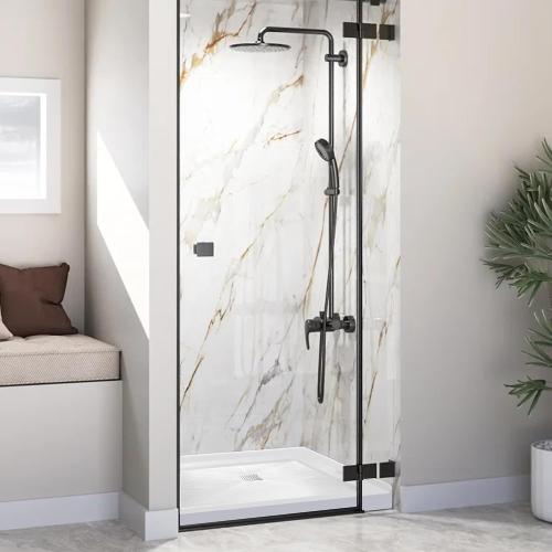 Shower Base 36×36×4, Single Threshold Shower Tray with Center Drain, Square SMC Shower Pan, White Slip Resistant Textured Surface Shower Base for Bathroom