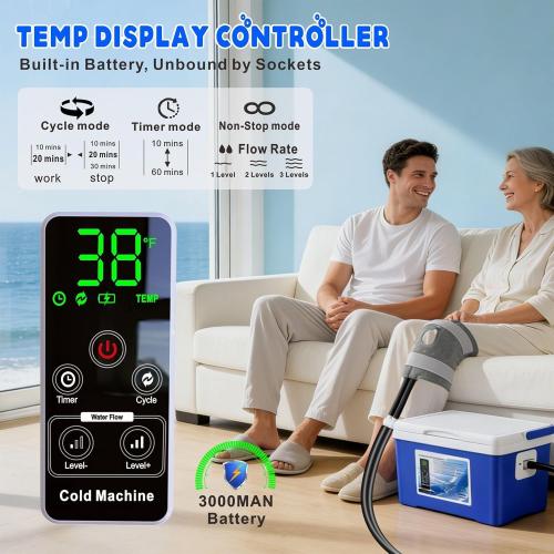Cold Therapy Machine, Built-in 3000mAh Battery, Cold Therapy for Knee Replacement, Ice Machine for Knee After Surgery, Cryotherapy Systems Suitable for Home use,
