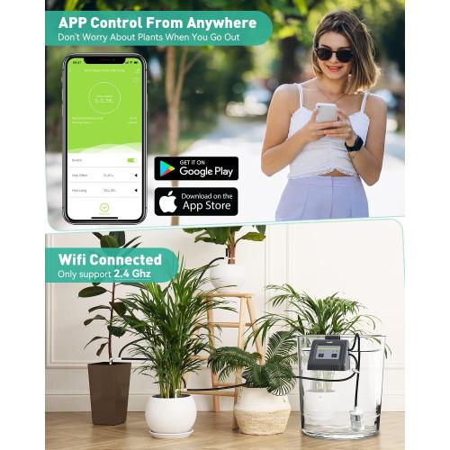 RAINTPOINT Automatic Watering System, Plant Self Watering System Automatic Drip Irrigation Kit with Pump, Indoor Irrigation System for Potted Plants, APP & Voice Remote Control (2023 Release, V2)