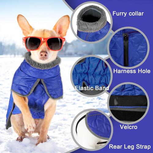 Fragralley Dog Medium Winter Coat, Waterproof Windproof Reflective Fleece Jacket with Harness Hole, Warm Snow Vest for Small Medium Large Dogs​, Ideal Gifts