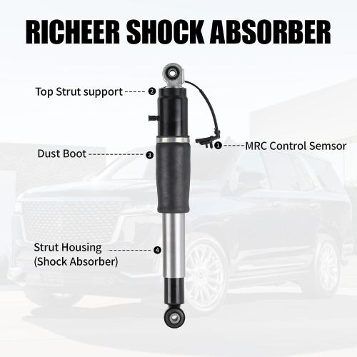 Richeer 84176675 580-1106 2 PCS Rear Strut Shock Absorber Magnetic Control Compatible With 2015-2021 Chevy Tahoe Suburban Cadillac Escalade ESV GMC Yukon XL Denali Sierra 23151122 23267007 23290661