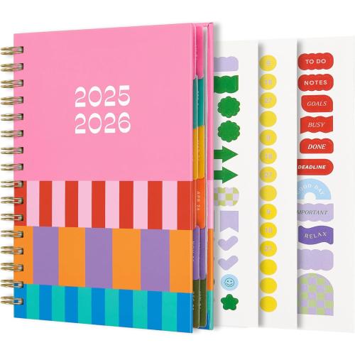 And Per Se Student Planner 2025-2026, Academic Planner July 2025 - June 2026, 8.5 × 6.2, Weekly & Monthly Lesson Plan for Students with Colorful Tabs & Stickers (Stripe)
