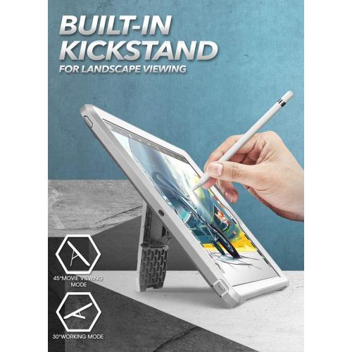 Size Ipad9 Color Clear SUPCASE for iPad 9th Generation Case with Screen Protector (Unicorn Beetle Pro), [Built-in Stand] Heavy Duty Rugged Protective Case for iPad 10.2 9th / 8th / 7th Generation (2021/2020/2019), White