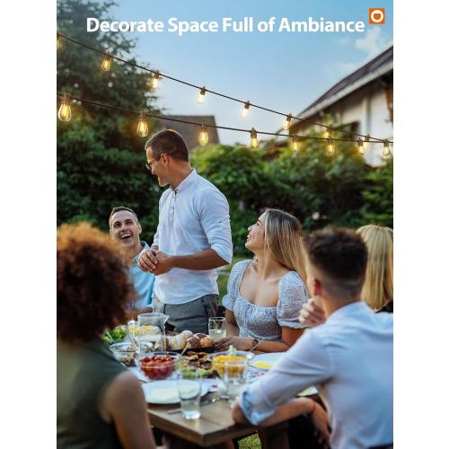 addlon Size  104FT(98FT 6) Solar String Lights Outdoor Waterproof with USB Port & Remote Control Solar Patio Lights for Outside Solar Powered with 34 LED Dimmable Bulbs for Porch Garden Deck Halloween