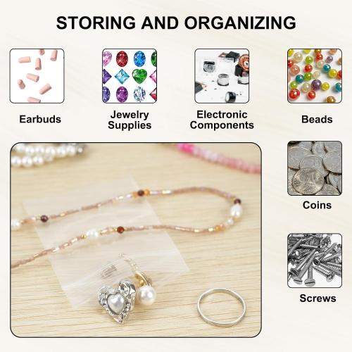 120 PCS Small Plastic Bags for Jewelry, 2 x 2.76 Resealable Clear Poly Baggies, 2.4 Mil Mini Zip Bags for Small Business, Storage, Gifts, Candy, Screws