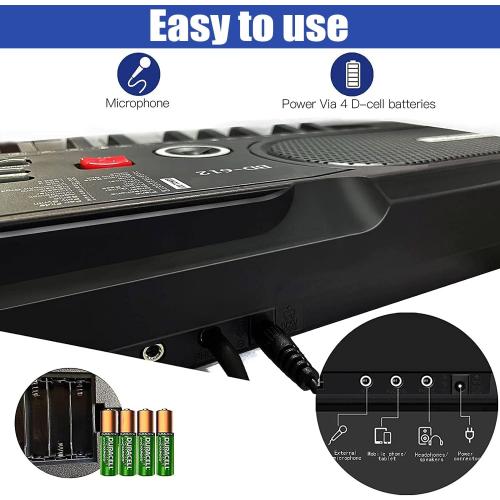 61 Key Keyboard Piano, Portable Electronic Keyboard Piano for Beginners with Speakers, Microphone, Sheet Music Stand, 100 Voices, 100 Rhythms, Digital Music Keyboard Built-In Speakers
