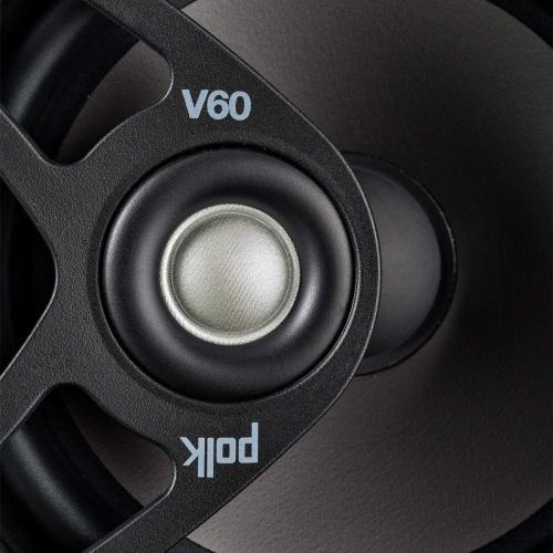 Polk Audio V60 in-Ceiling Speaker (Single), 6.5 Inch Speaker Ideal for All Rooms, Including Damp and Humid Bathroom, Kitchen or Utility Areas, Easy Installation, (Black, Paintable Grille)