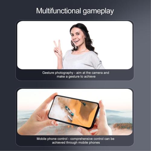 Drfeify Multifunction Foldable Drone with 8K Dual Camera LED Lights, 6 Channel Gyroscope Control, Obstacle Avoidance, Brushless Motor, for Adults Kids Beginners (Dual Battery