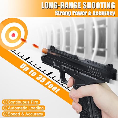 Automatic Shell Ejecting Toy Gun Pistol, Soft Bullet Toy Gun for Boys, Education Model Realistic Toy Pistol Shooting Game Toys Gifts Christmas Birthday for Kids 8