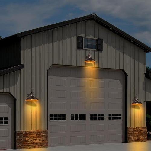 Exterior Farmhouse Gooseneck Barn Light, 16 Inch Vintage Outside Garage Light Fixtures, 1 PACK Anti-Rust Waterproof Outdoor Light for Patio Frontdoor Entryway Doorway