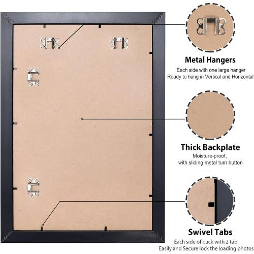 LaVie Home 20x30 Picture Frame Black Poster Frame,Display Pictures  with Mat or 50x76  Without Mat, Stable and Sturdy Frame and Polished Plexiglass, Horizontal and Vertical Format of The Walls