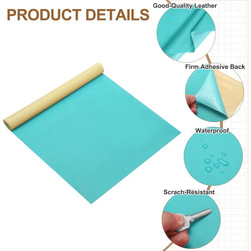 MECCANIXITY Leather Repair Patch 14x54 Self-Adhesive Leather Vinyl Repair Tape Kit for Furniture Couches Sofa Chair Car Boat Seats Jackets, Sky Blue