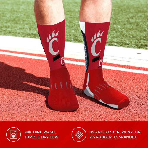 2 Pack Size Large For Bare Feet NCAA Adult State and University Crew Socks - Polyester blend - Unisex - High-performance socks provide