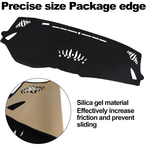 Dashboard Cover Mat for Subaru 2020 2021 2022 2023 2024 2025 Outback Accessories Black Flannel Material Anti-Slip Dash Cover Mat Sunshade Glare UV Rays Protector