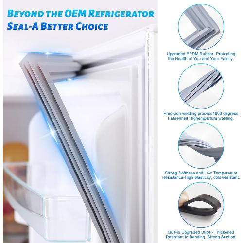 Upgrade 39.76x16.93 W10830162 Refrigerator French Door Gasket Compatible with Whirlpool Kenmore KitchenAid Refrigerator Door Seal Gasket12723206AP,W10179332,WRF535SMBM00,KRFC300ESS01,WRF540CWHZ01