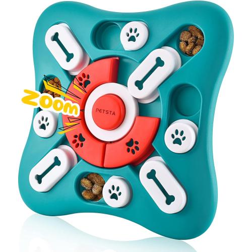 PETSTA Dog Puzzle Toys, Treat Dispensing Dog Enrichment Toys for IQ Training and Brain Stimulation, Interactive Mentally Stimulating Toys as Gifts for Puppies, Cats, Dogs
