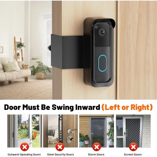 Blink Doorbell Mount, Anti-Theft Doorbell Mount for Blink Video Doorbell 1st Gen & 2nd Gen, No Block Sensor & Night Vision, Doorbell Camera Mount Bracket with Rain Cover
