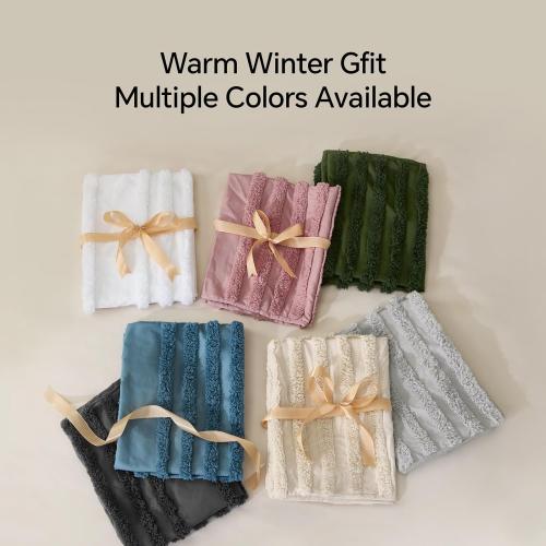 BEDELITE Boho Comforter Set Queen Size, Dusty Pink Tufted Striped Bed Set 3 Pieces, Soft Vintage Farmhouse Comforter for All Seasons, Boho Home Decor,Fluffy Jacquard Bedding with 2 Pillow Shams