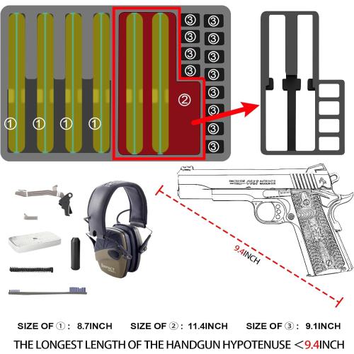 Gun Pistol Case for Multi Handguns - Holds Multiple Hand Guns Case & Magazines, Pre-cut Waterproof Carrying Hard Shell Pistol Case for Pistols, Storage Box for Beretta, Smith and Wesson, for Glock