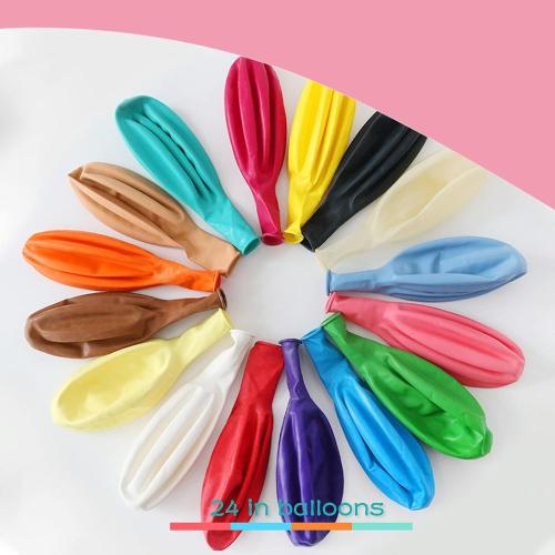 IN-JOOYAA 7Pcs 24 Inch Balloons Royal Blue Giant Round Balloons Large Balloon For Wedding Baby Shower Birthday Party Decorations