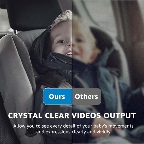 Black 4.3 GROWNSY Baby Car Camera, HD Display Baby Car Mirror with Night Vision Feature, 4.3 inch Baby Car Camera with Monitor Wide Clear View, Backseat Camera Rear Facing to Observe Baby’s Every Move