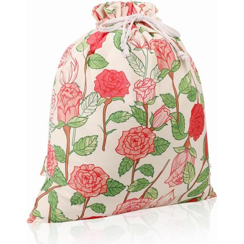 Drawstring Gift Bags,Extra Large 24x 20 | Premium Canvas Storage Bags | Reusable Fabric | Perfect for Baby Showers,Birthday Parties | Rosy