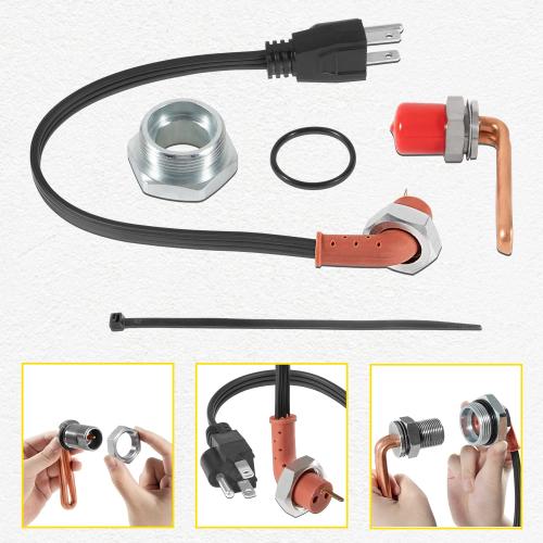 DZ102076 Engine Coolant Heater Kit Engine Block Heater Kit with Power Cord for Tractors, Replaces for RE227949, DZ102076