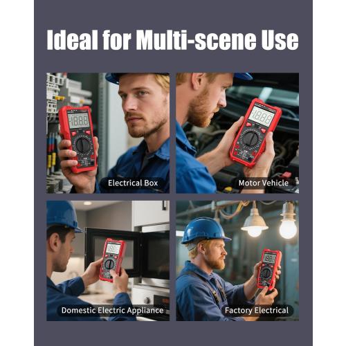 DELIXI Digital Multimeter, Manual Range Tester with High Accuracy Measures Voltage, Current, Resistance, Capacitance, Temperature, NCV, Dual Ceramic Fuses Included