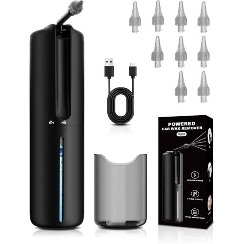 Upgraded Ear Wax Removal, Ear Cleaner - Safe and Efficient Ear Cleaning Kit, 4 Pressure Modes, 10 nozzles, Electric Earwax Cleaning Kit for Earwax Buildup