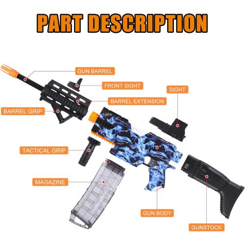 COOLFOX Electric Automatic Toy Gun for Toy Guns Sniper Soft Bullets [Shoot Faster] Burst Soft Bullets Toy Gun for Boys,Toy Foam Blasters & Guns with 100 Toy Sniper Darts for Kids (Blue)