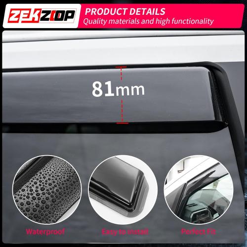 Black 4pc Visor Rain Guards Compatible with 2025 Toyota 4Runner Front and Rear in-Channel Window Visors Wind Deflectors Weather Shield for 4Runner 4PCS Accessories