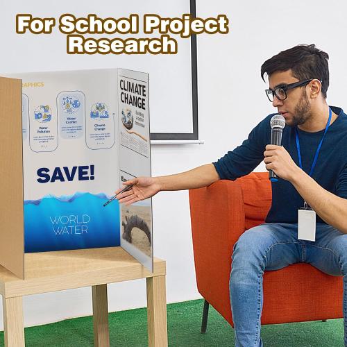 8 PCS Trifold Poster Board- Large 40 x 28 Tri Fold Display Board Hard & Thick White Presentation Cardboard for Science Fair, School Projects, and Business Presentations Supply