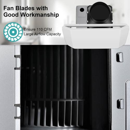 Bathroom Exhaust Fan Ceiling Mount 1600CFM, Quiet Ventilation Fan 1.5 Sones with Hidden Grille Cover & Metal Motor, 4-inch Duct Household Extractor, Ideal for Bathroom Remodeling (White)