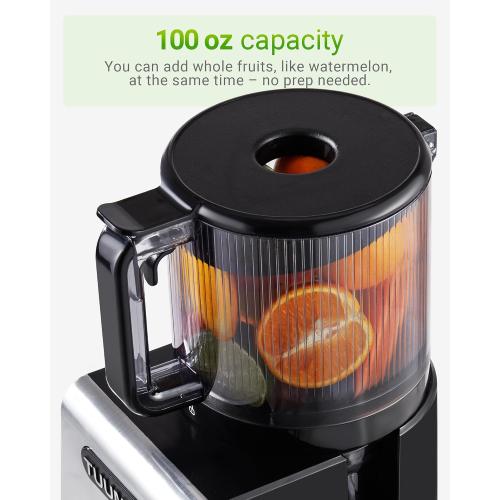 Cold Press Juicer Machine, 6.5 Large Feed Chute Masticating Extractor, Easy to Clean for Whole Fruits & Vegetables, High Yield