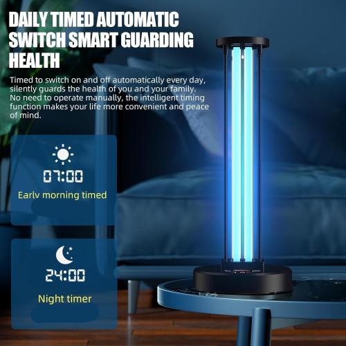 UNTESTED -Ultraviolet Germicidal Lamp, 72w UV Ozone Light for Whole Room, 99.99% Sanitization Rate, Three-Step Timing Remote Control, Blue Light,for Home/Office/School