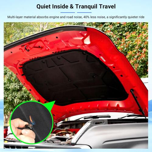PTYYDS Hood Insulation Pad Mat Compatible with 2021-2025 Ford Bronco Sound Deadening Pad PET Engine Sound Insulation Mat Replacement for 2021-2025 Ford Bronco Accessories