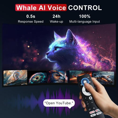 Mini Projector WiFi Bluetooth 5.4,Ultra HD Native 1080, Compatible with Netflix, 4K | Built-in Authentic Apps, Auto Keystone, 180° Adjustable Stand, Portable Proyector for Home/Outdoor Movie/Gaming
