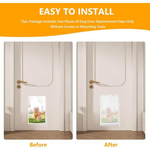 2 Pack Dog Door Replacement Flaps Compatible with Extra Large Dog Door, 17.95 x 9.92 Flexible Doggy Door Replacement Flap with Metal Strip, XL Pet Door Replacement Fits Dogs Between 36 and 90 Lbs