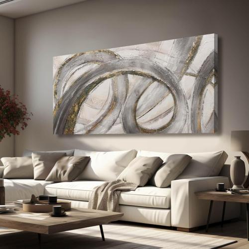 VAYIMDH Canvas Wall Art for Living Room Large Graffiti Wall Decor Grey and Beige Picture Painting for Home Office Bedroom 29x 58 Ready to Hang