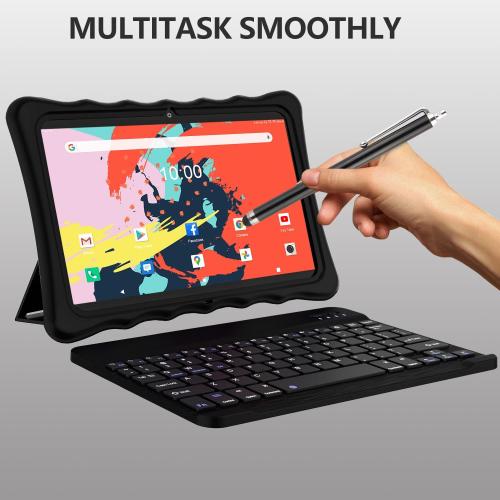 Black Tablet 10.1 Octa-Core Android 11 Tablet, 64GB Storage Tablets with Keyboard, Stylus Pen, Dual 13MP 5MP Camera, WiFi, Bluetooth, GPS, 512GB Expand Support, IPS Full HD Display
