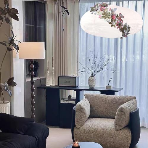 White Oval Paper Lanterns-16.54 Large Hanging Paper Lantern Lamp, Chinese/Japanese Paper Pendant Lampshade for Party Decoration, Wedding, Home Decor Ceiling Lampshade(1 Pack)