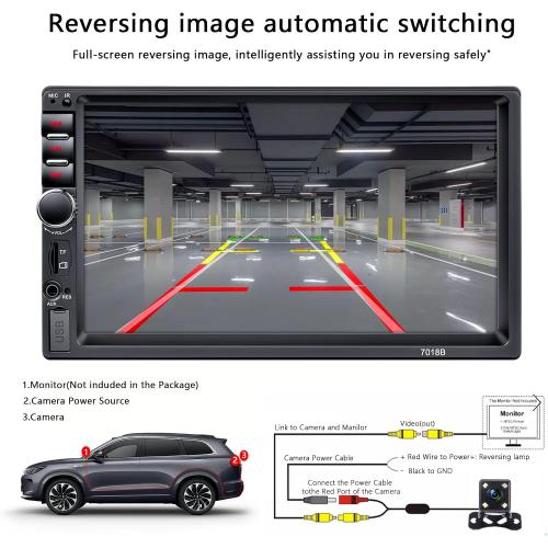 Double Din Car Stereo,7 Inch Car Radio with HD Touch Screen Bluetooth Car Stereo,Bluetooth Hands-Free Calling,Mirror Link,AUX/EQ/SWC