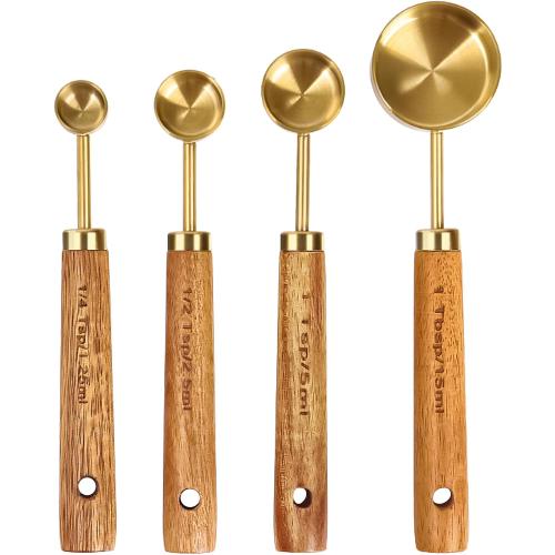 GuDoQi Gold Measuring Cups and Spoons Set of 8
